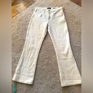 NWT Banana Republic cream high rise crop bootcut jeans size 28